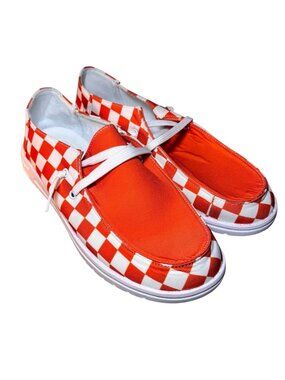 Tennessee Vols Orange White Checkered Slip On Loafers Men’s Size 43 (US 9–9.5) C